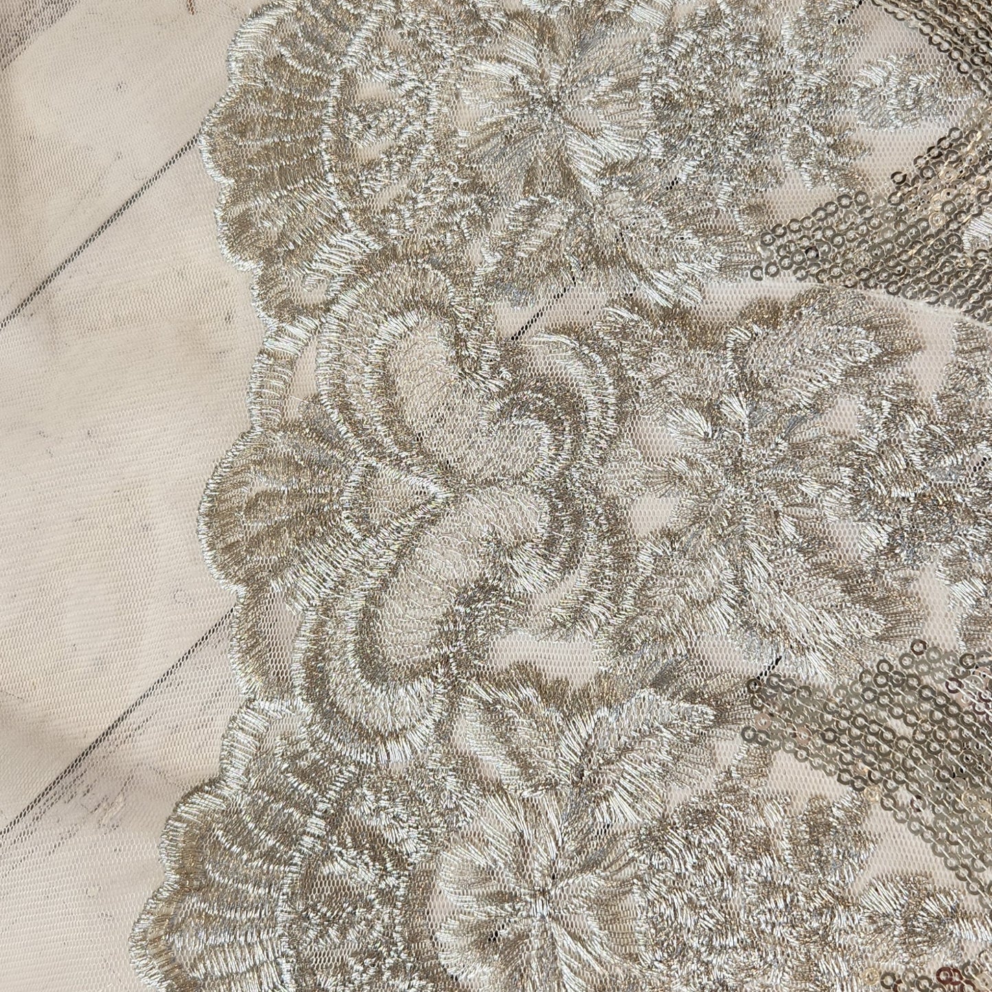 Silver fantasy Embroidered mesh