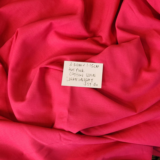 3.30m Hot pink cotton voile