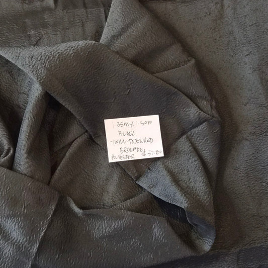 1.35m Black twill textured brocade
