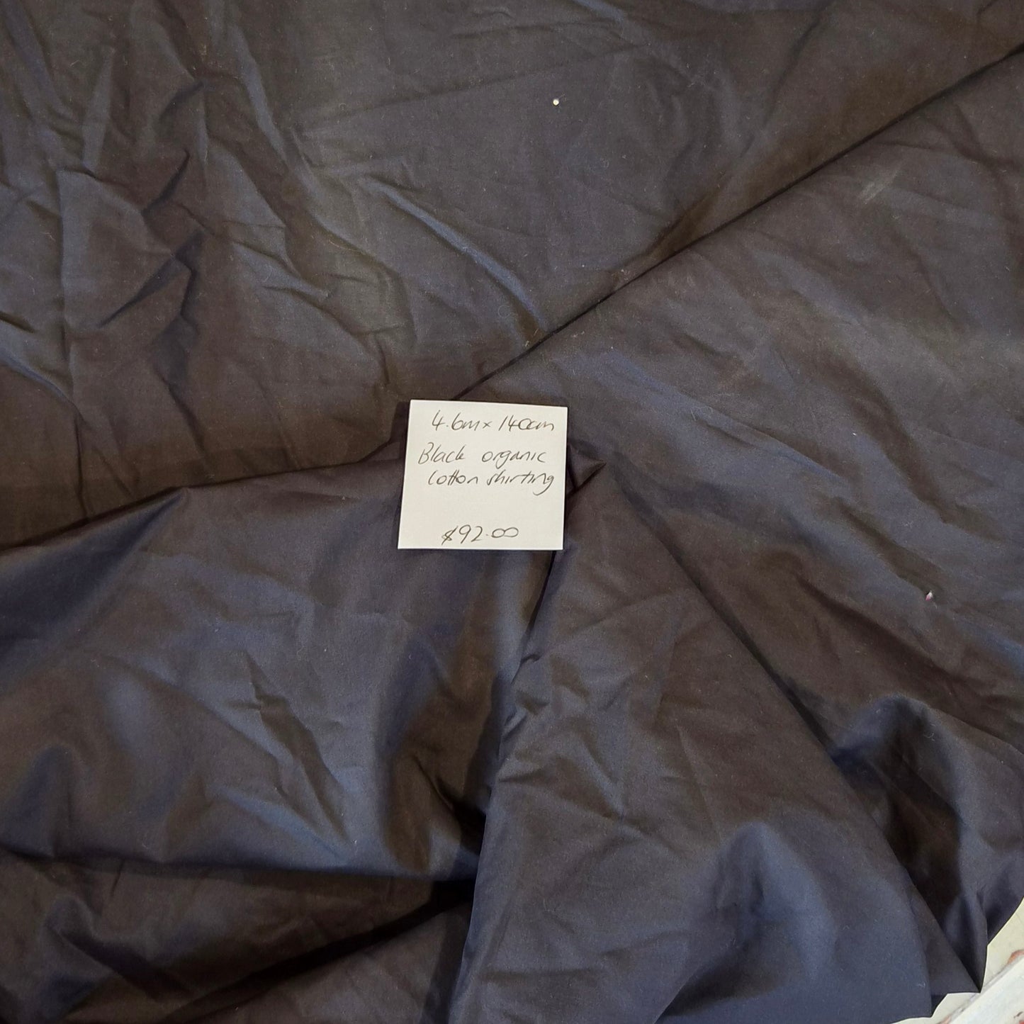 4.6m Black organic cotton shirting