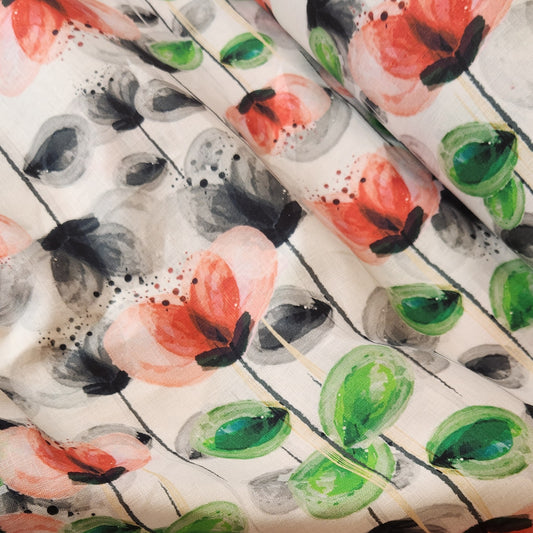 Poppies organic linen
