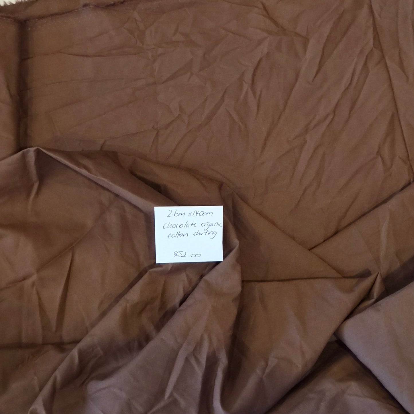 2.6m Chocolate organic cotton shirting