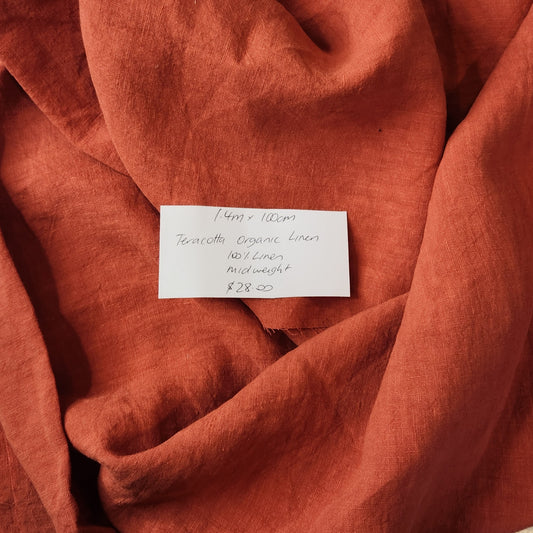 1.4m Terracotta Organic Linen