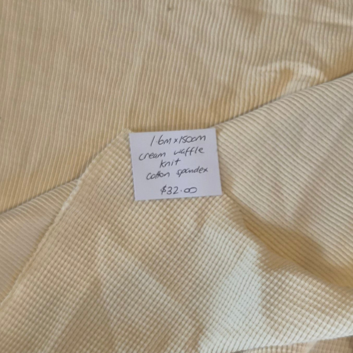 1.6m Cream waffle knit