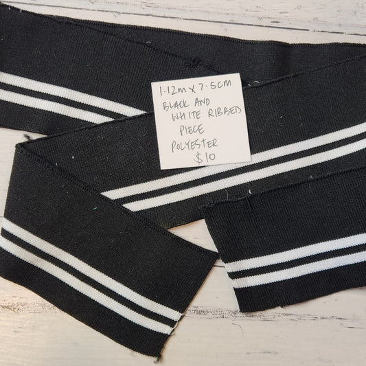 1.12cm Black and white ribbing
