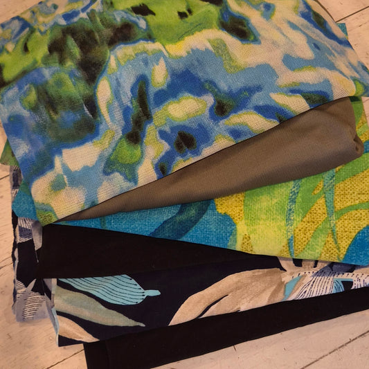 131. 6 pieces assorted Polyester jersey and mesh