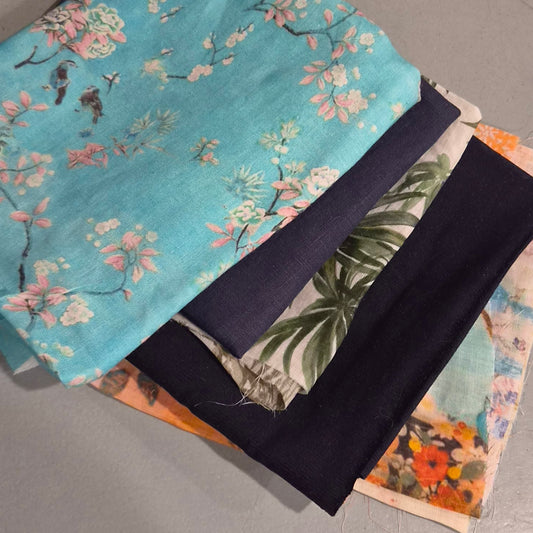59. 5 pieces assorted ramie, corduroy and canvas