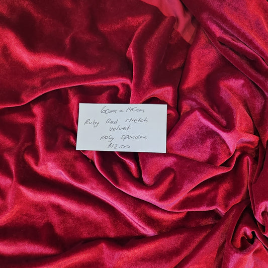 60cm Ruby stretch velvet