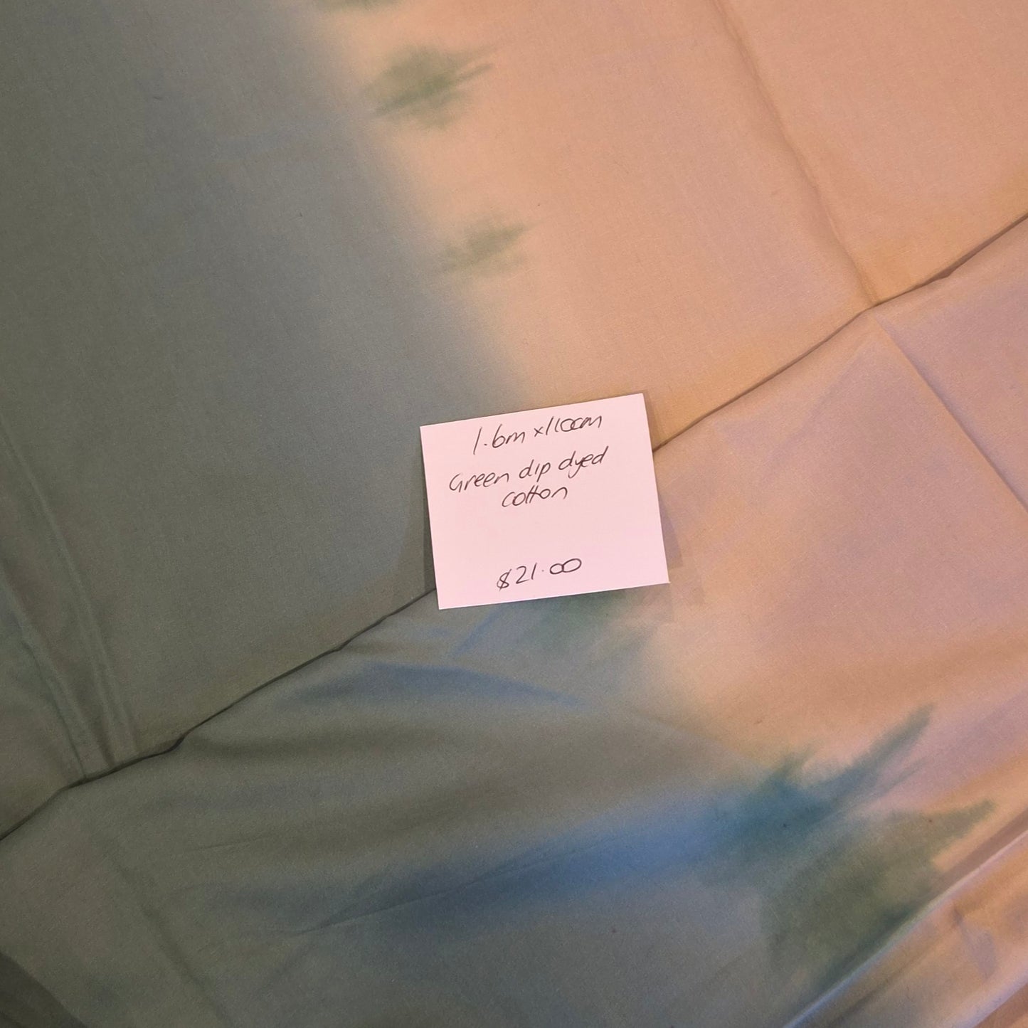 1.6m Green dip dyed cotton