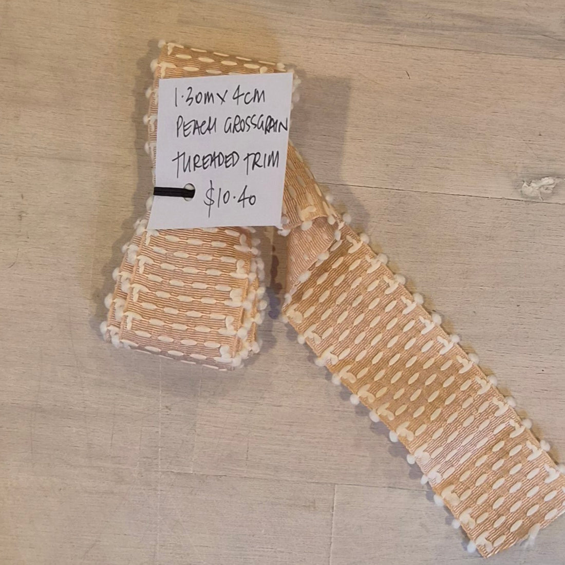 1.30m Peach grossgrain threaded trim