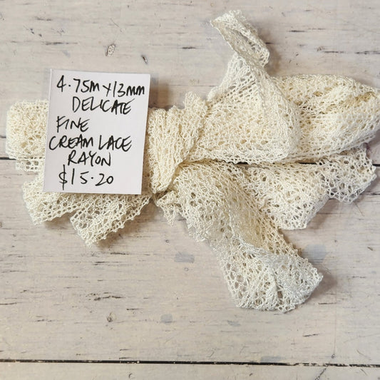 4.75m Delicate fine cream lace
