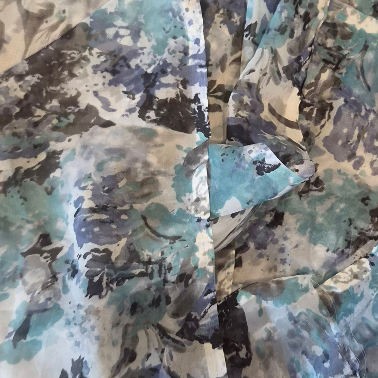 1.4m Teal abstract chiffon