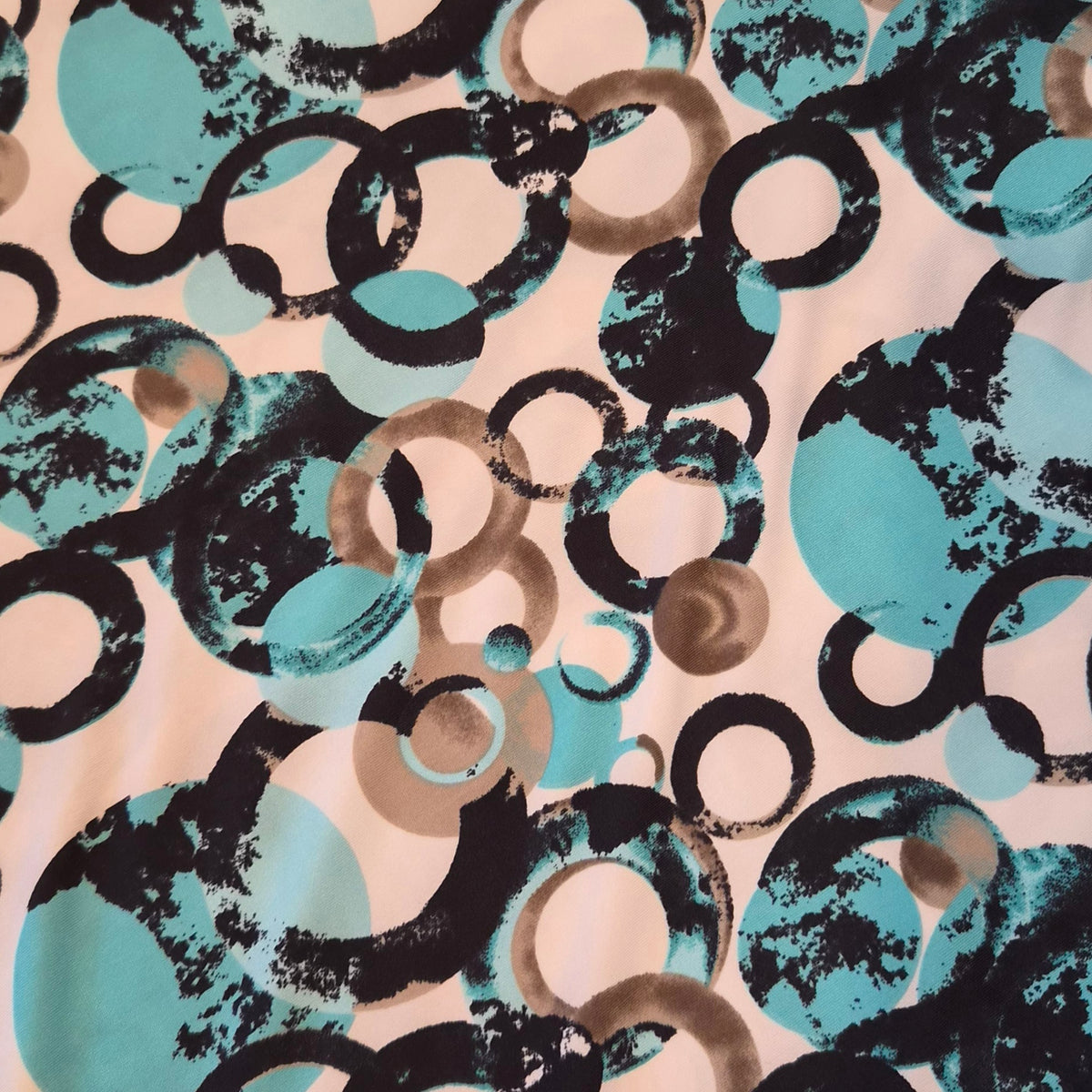 Aqua circles jersey knit