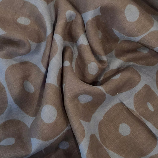 Teal Arty spots linen