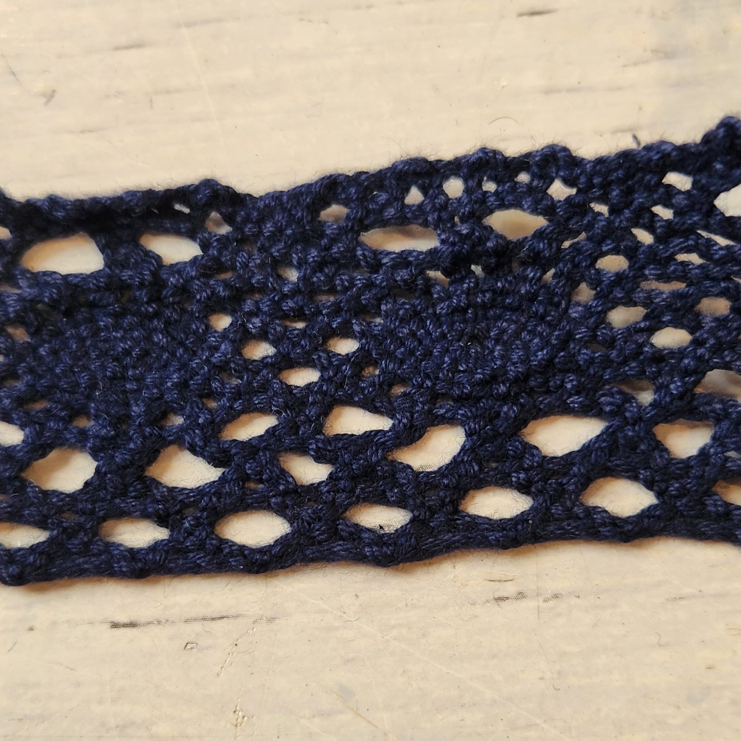 4m Navy cotton crochet lace
