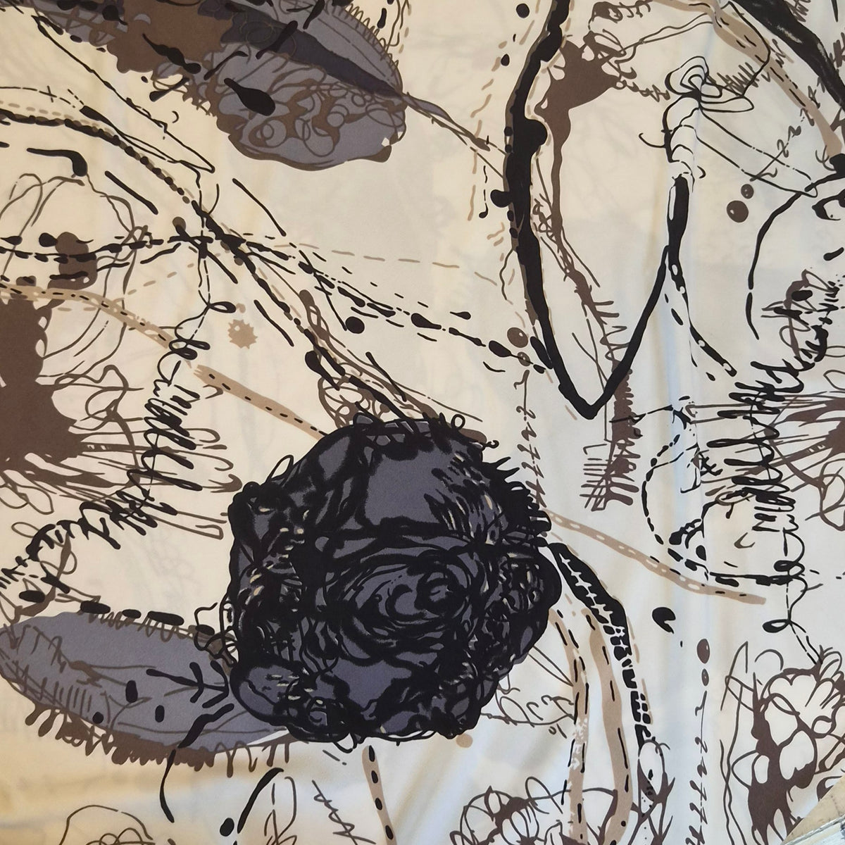 Floral squiggles jersey knit