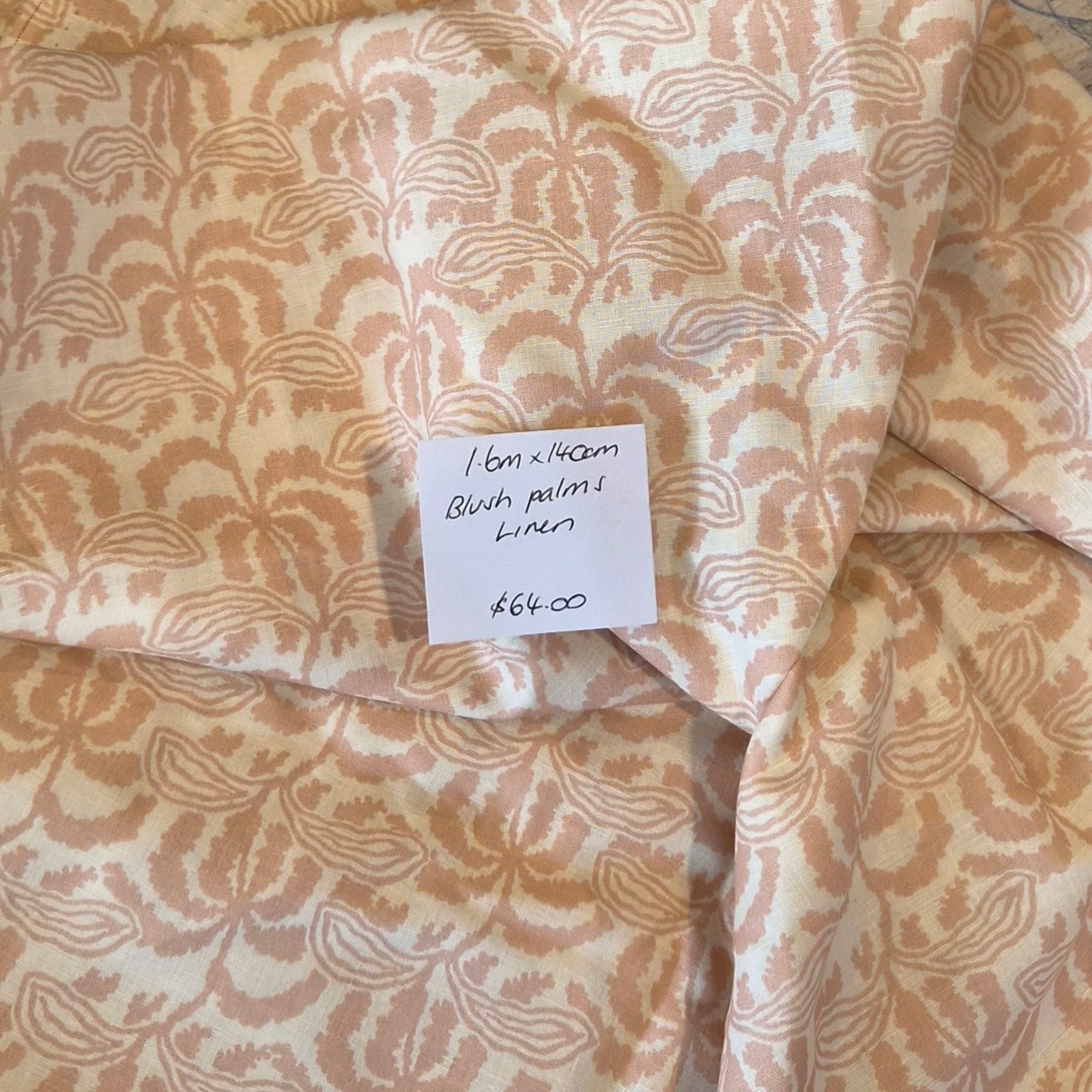 1.6m Blush palms linen