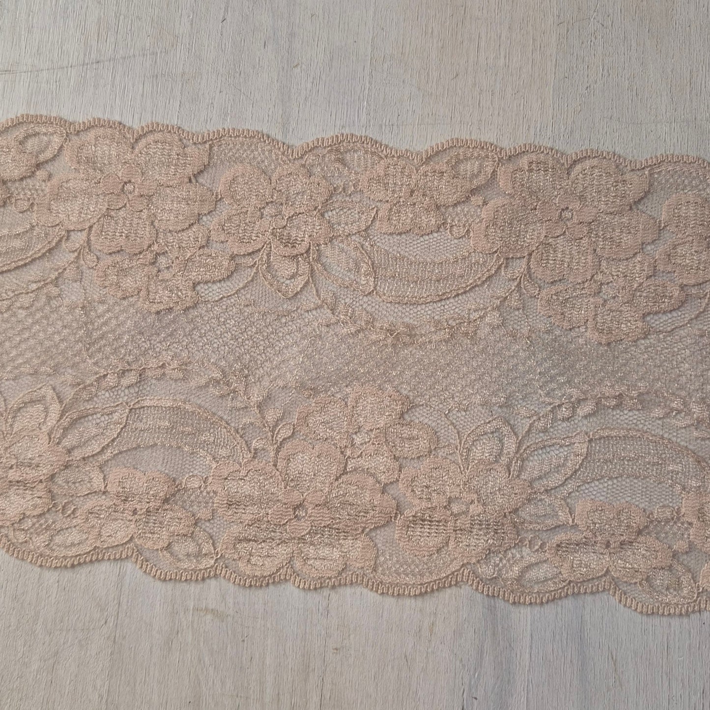 Camille pale mocha hand dyed lace