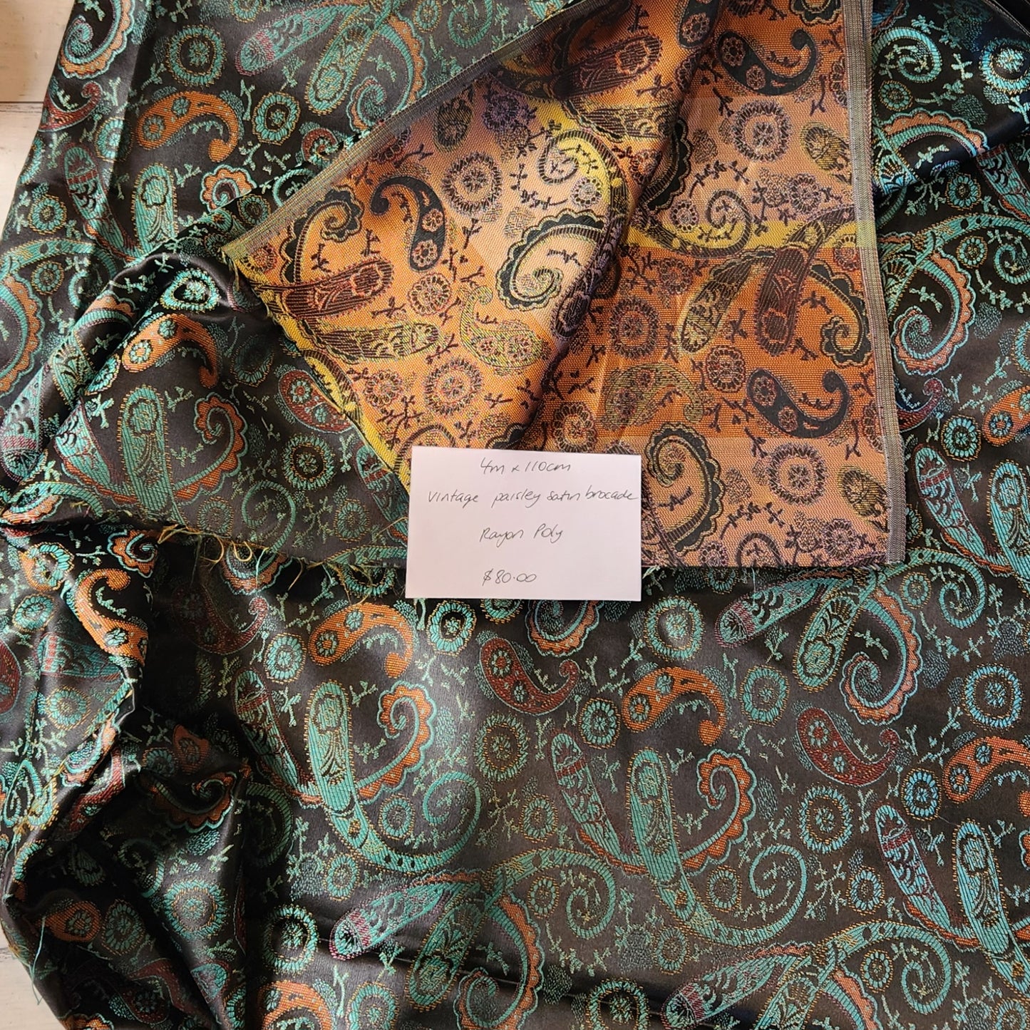 4m Paisley satin brocade