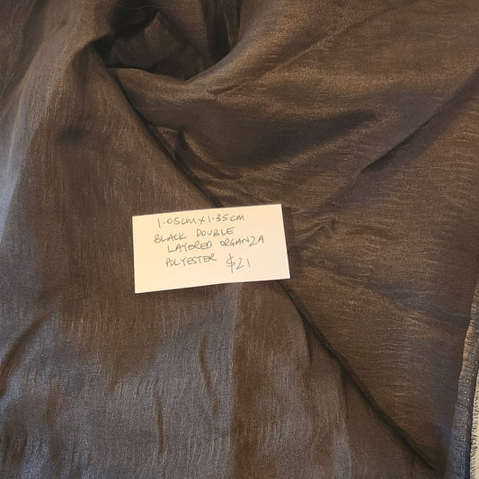 1.05m Black double layered organza