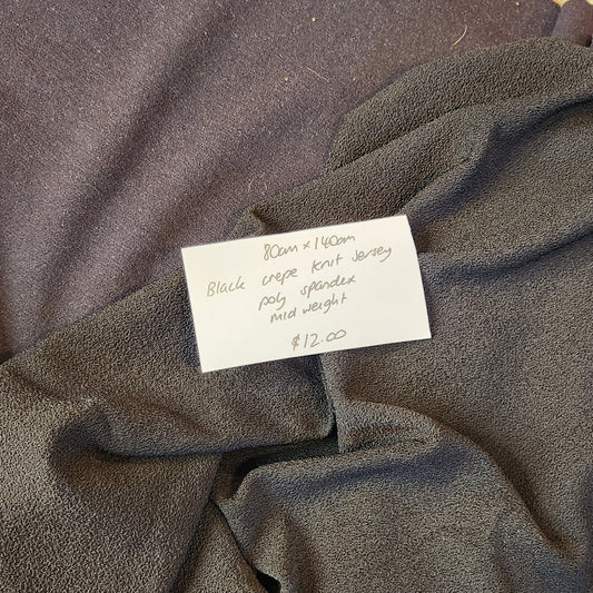 80cm Black crepe knit jersey
