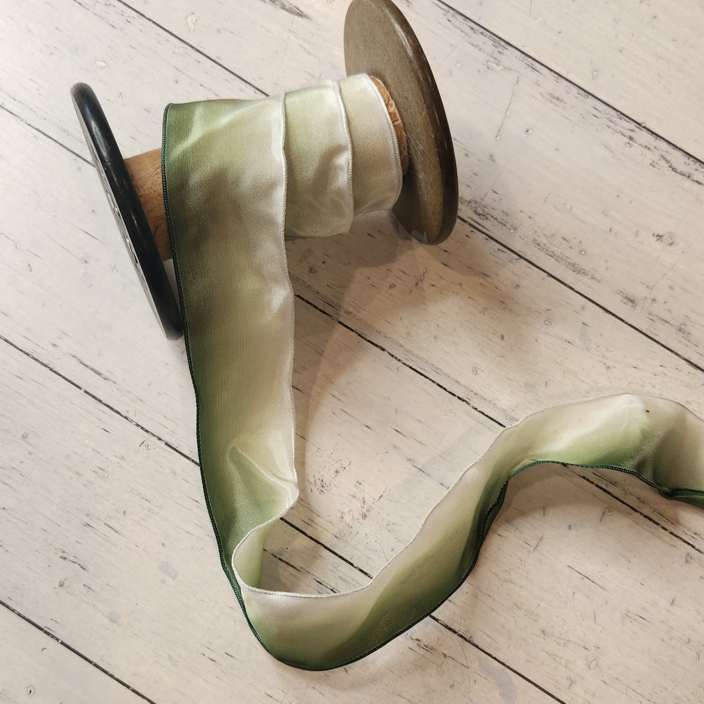Green Ombre taffeta ribbon