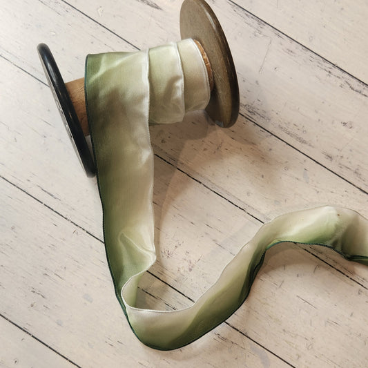 Green Ombre taffeta ribbon