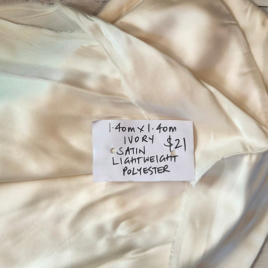 1.4m Ivory satin