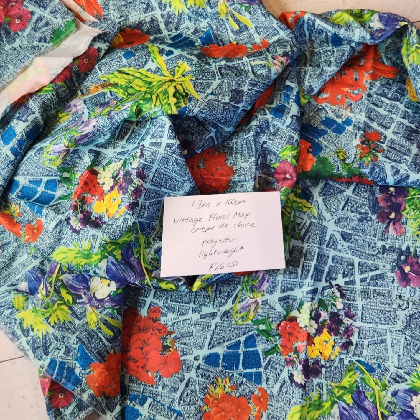 1.3m Floral crepe de chine