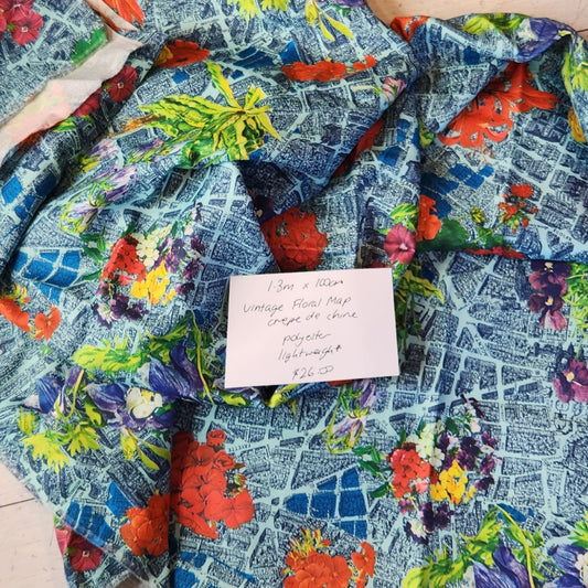 1.3m Floral crepe de chine