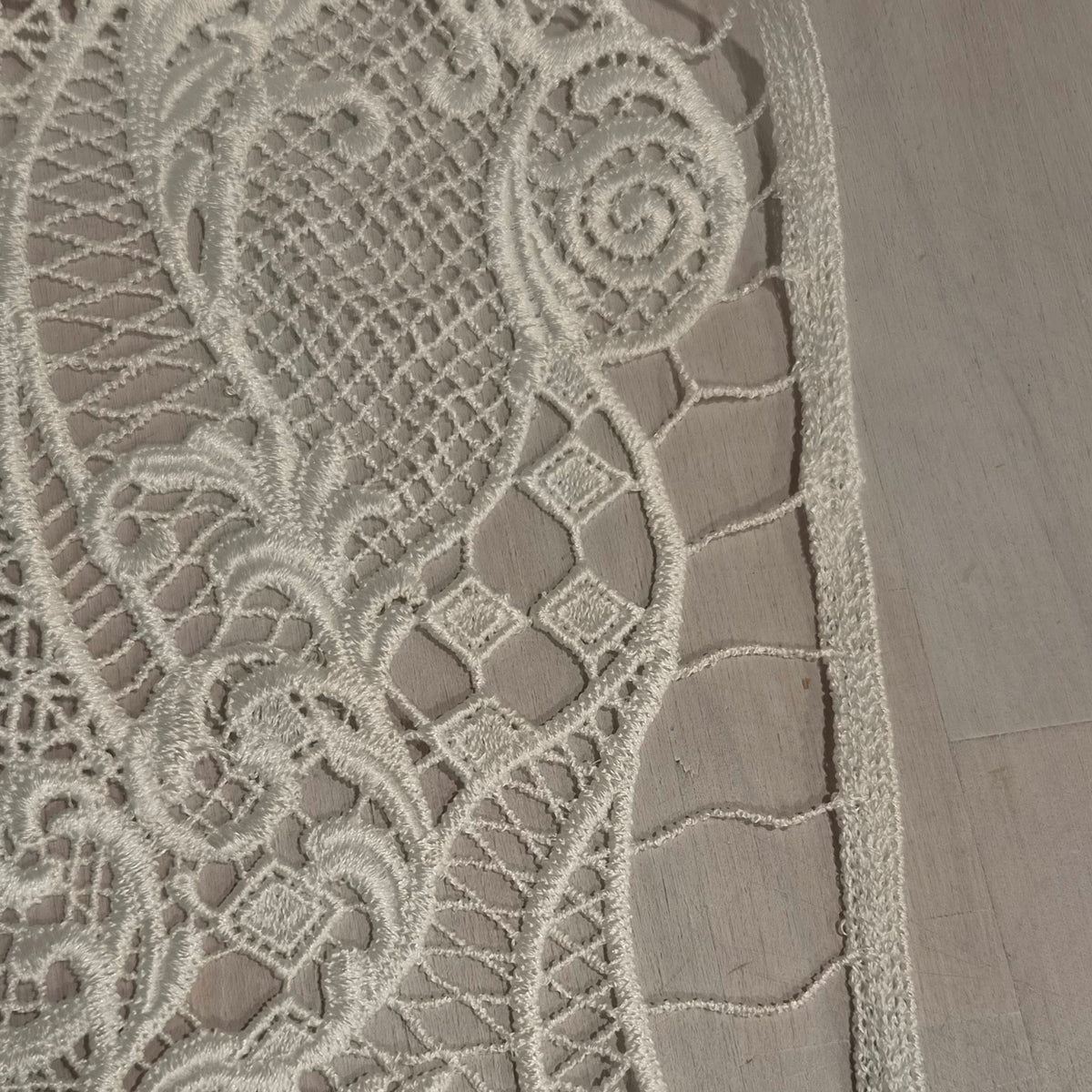 Ivory ornate lattice lace