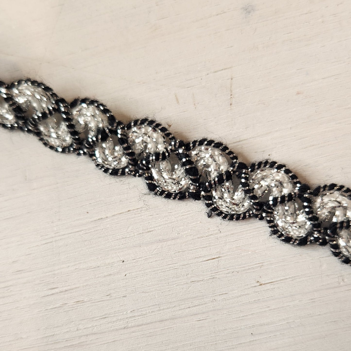 Silver moonlight lurex braid
