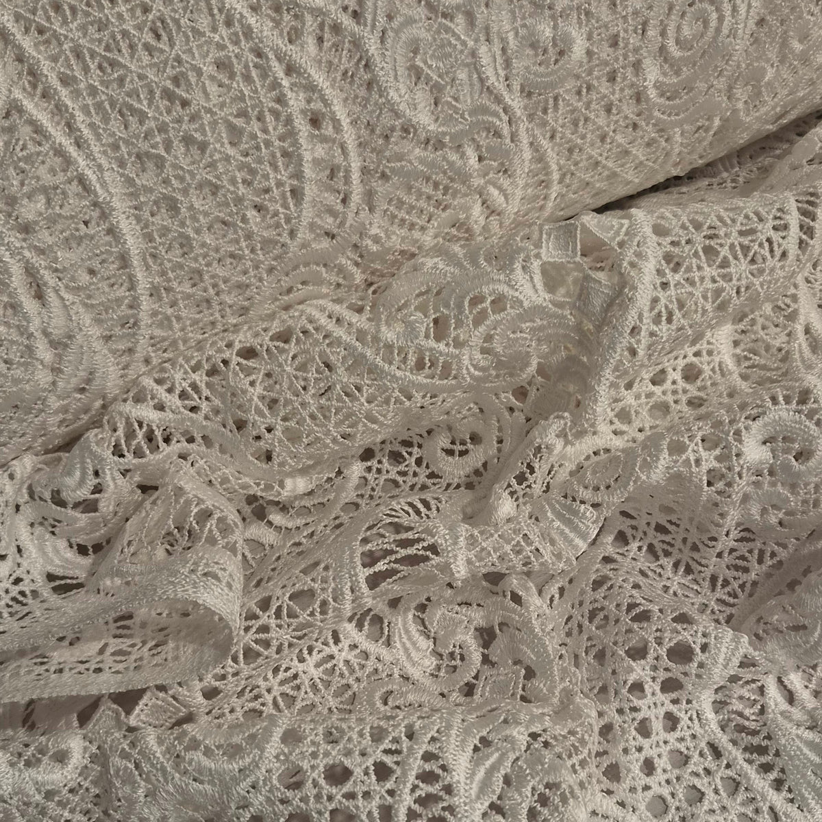Ivory ornate lattice lace
