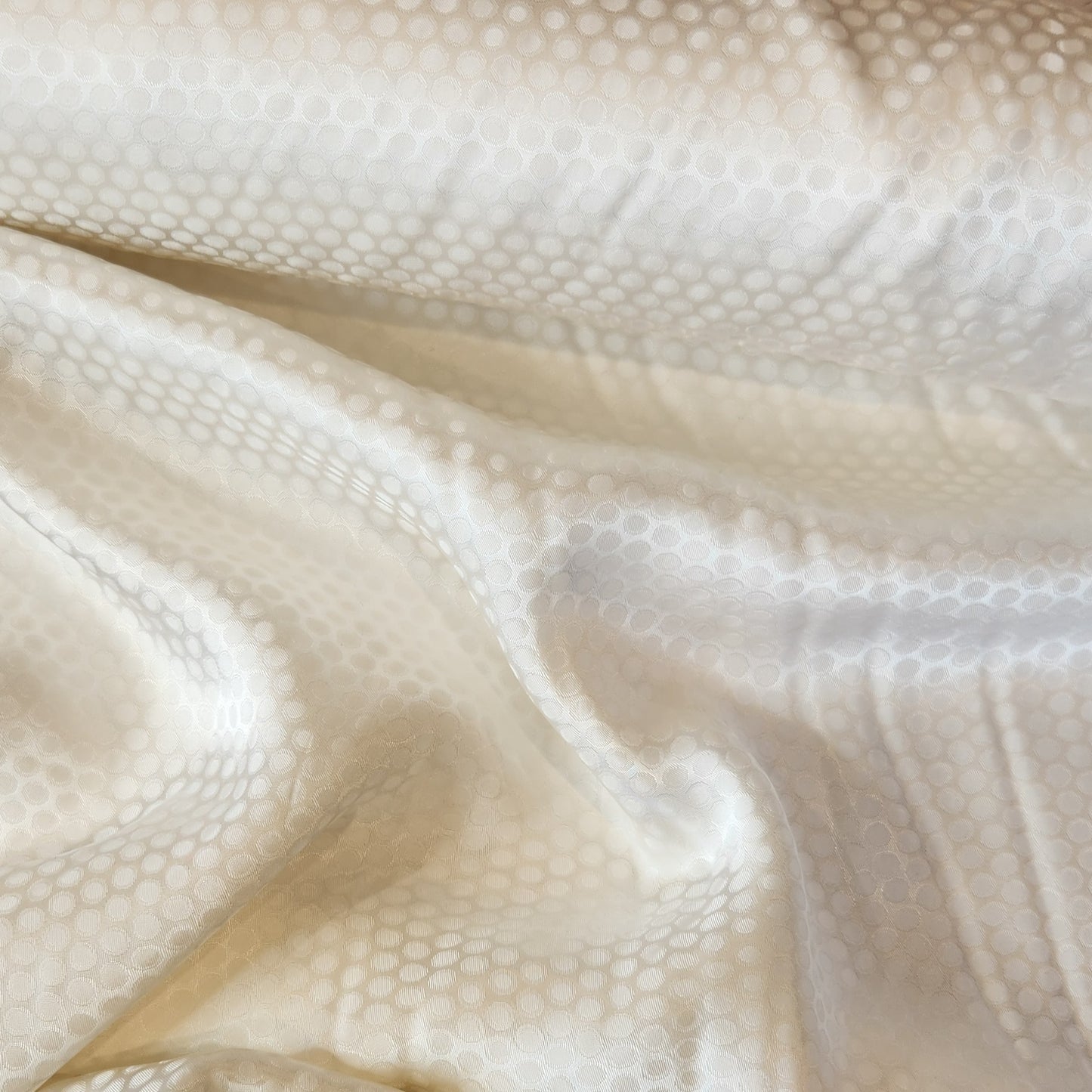 Pure white spot satin jacquard