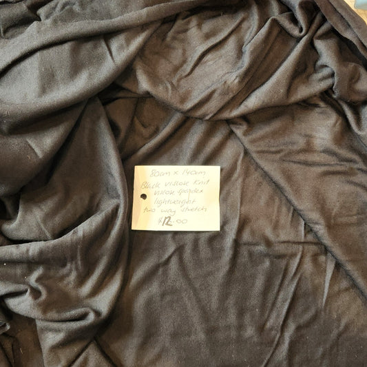 80cm Black lightweight viscose knit
