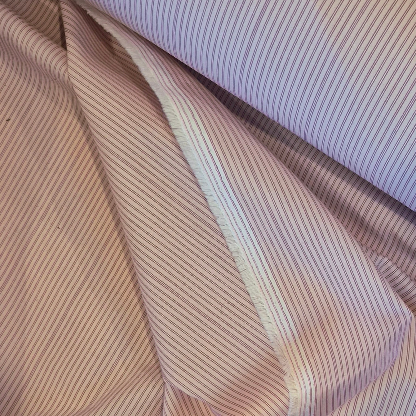 Pink and rose stripe shirting