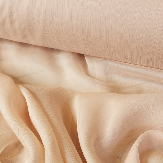 Peach blush crinkle georgette