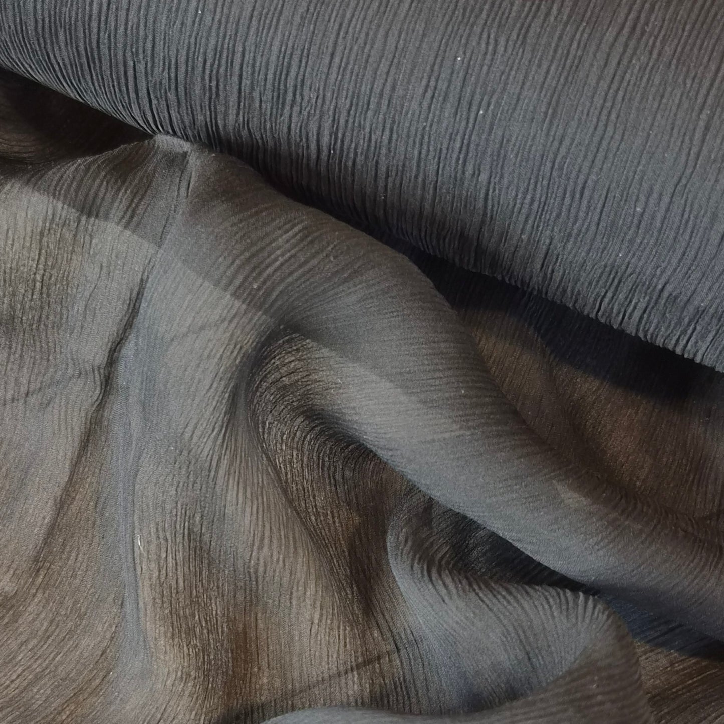 Black crinkle silk chiffon