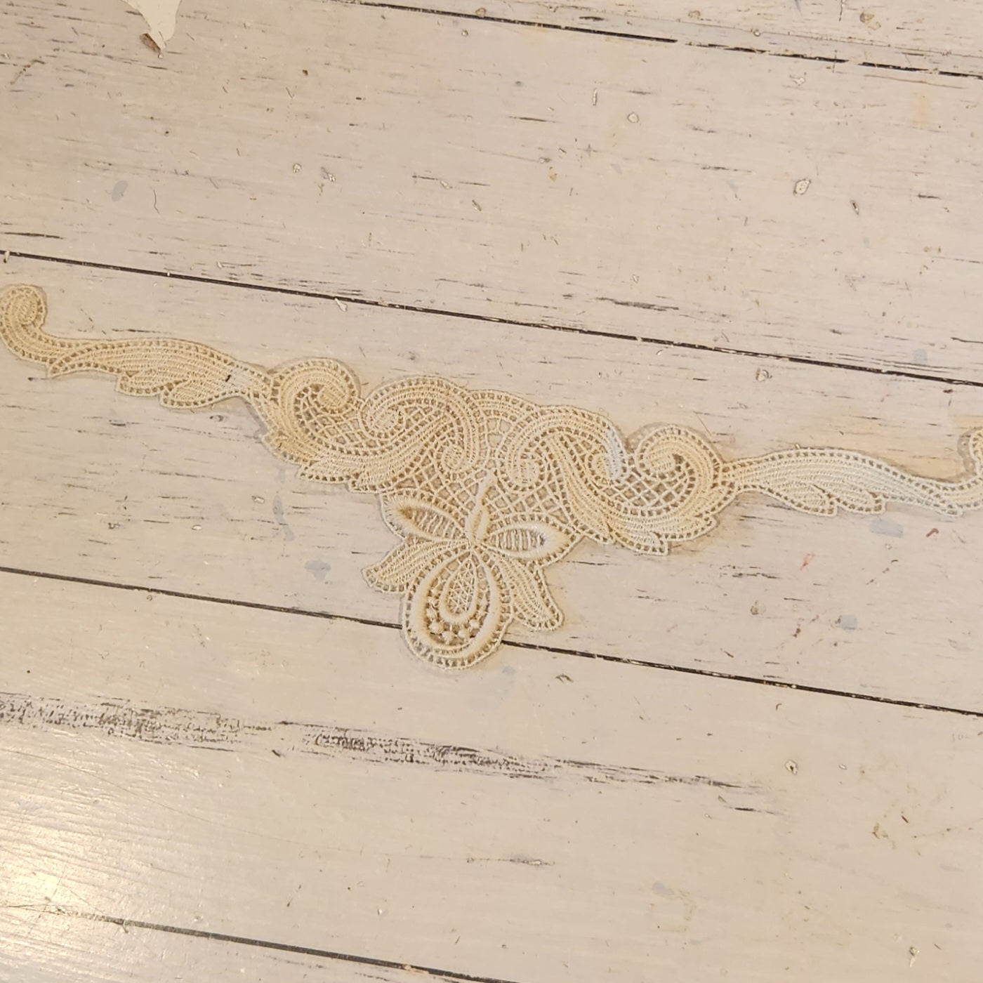 24. Cream cotton embroidered piece