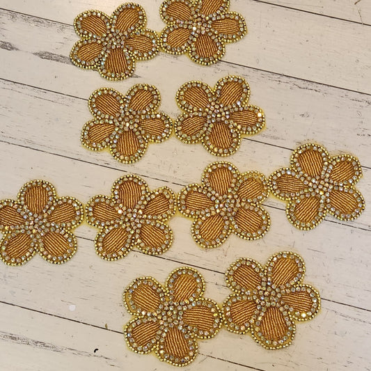 36cm  gold diamante flower trim