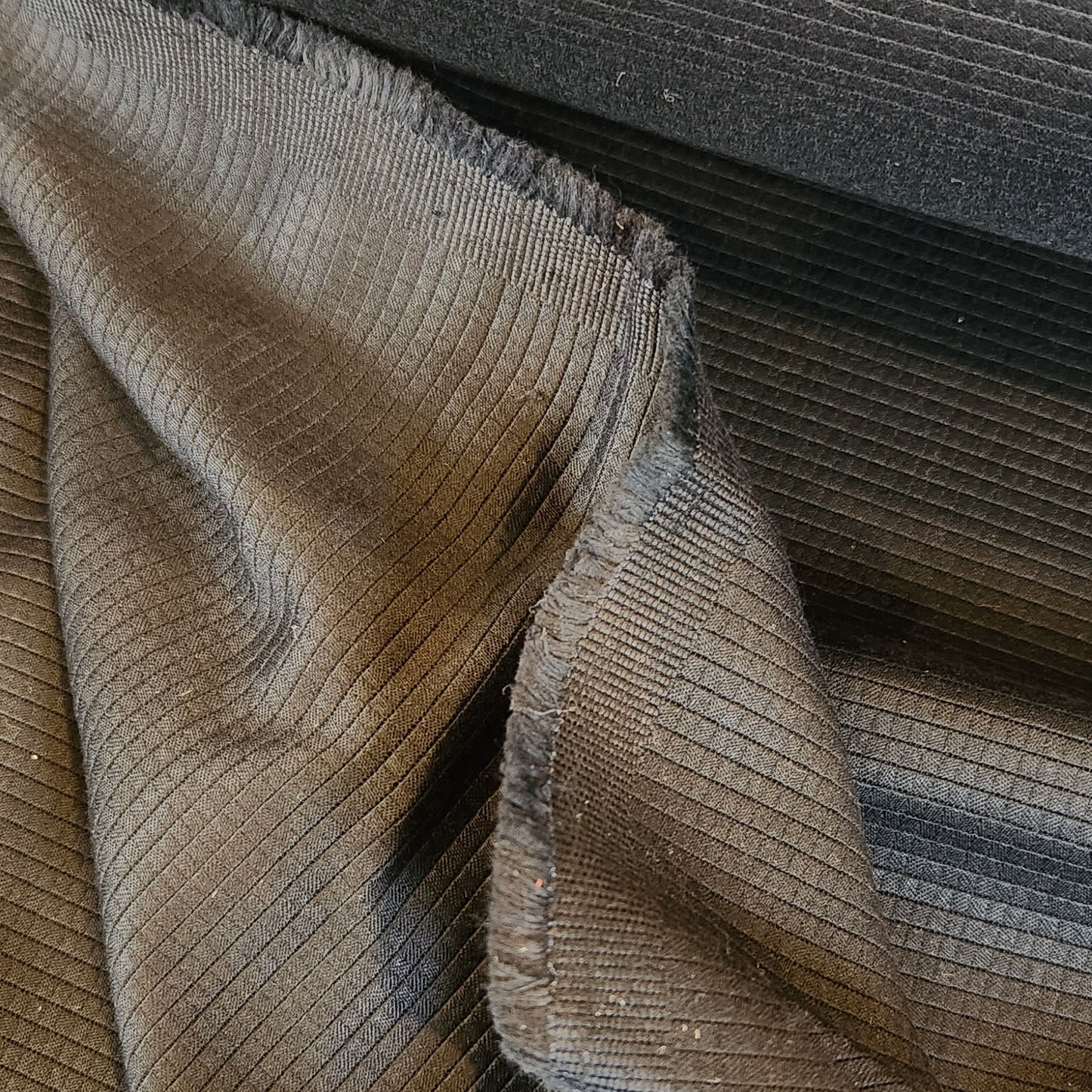 Sally black textured stretch sateen