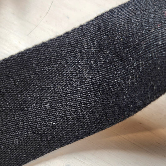 Black herringbone cotton tape