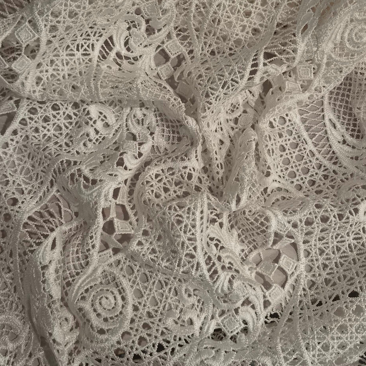 Ivory ornate lattice lace