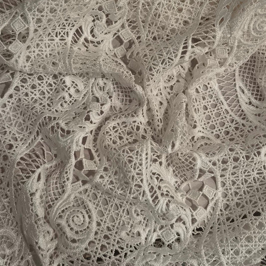 Ivory ornate lattice lace