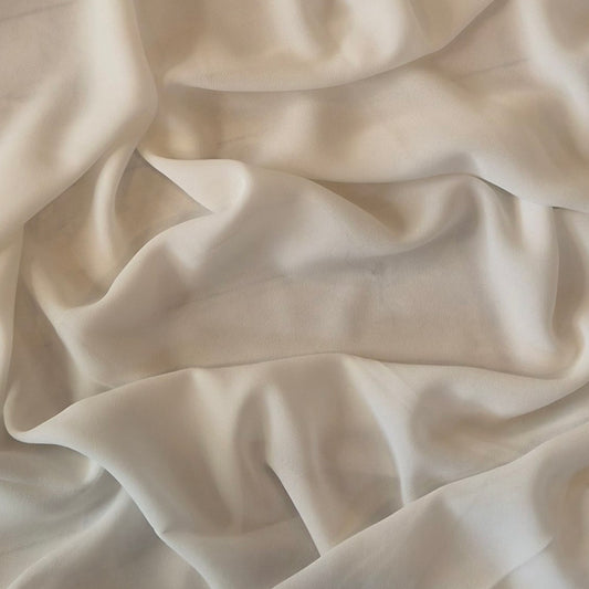 Milky white georgette