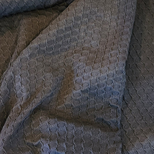 2m Black textured knit