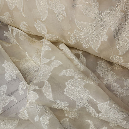 Linny ivory jaquard silk organza