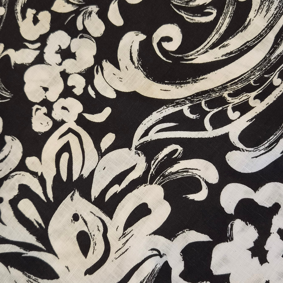 Black and white ornate linen