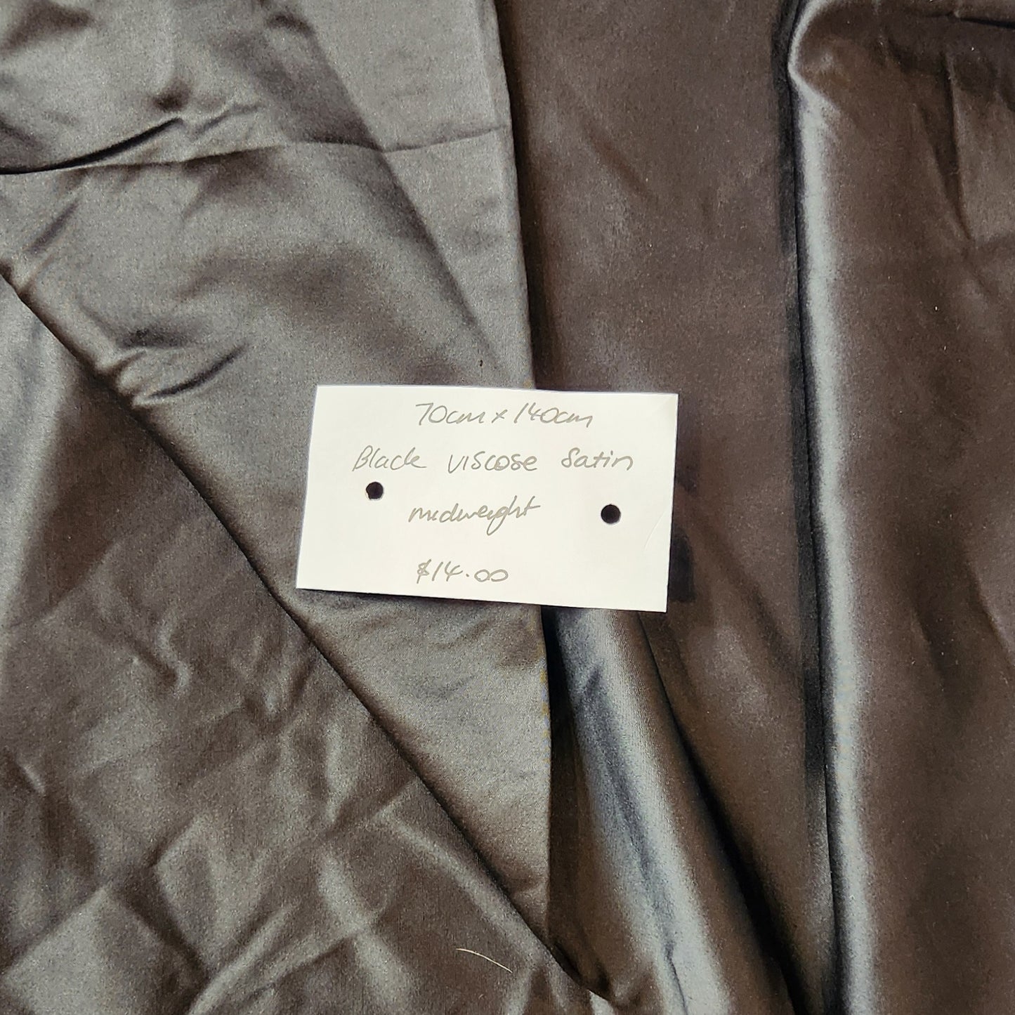 70cm Black viscose satin