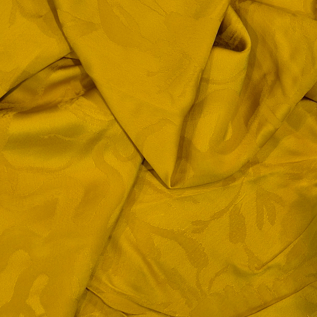 1m Sea life tumeric jacquard satin